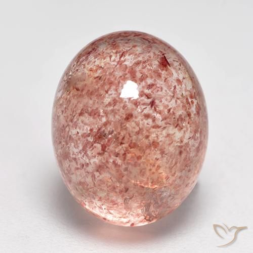 5.28ct 天然 ミディアム薄いピンク ストロベリークォーツ, 楕円形, 半透明