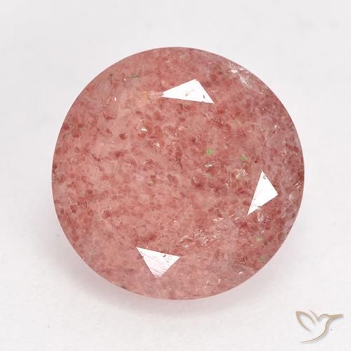 3.23ct 天然 ローズピンク ストロベリークォーツ, ラウンド, 半透明