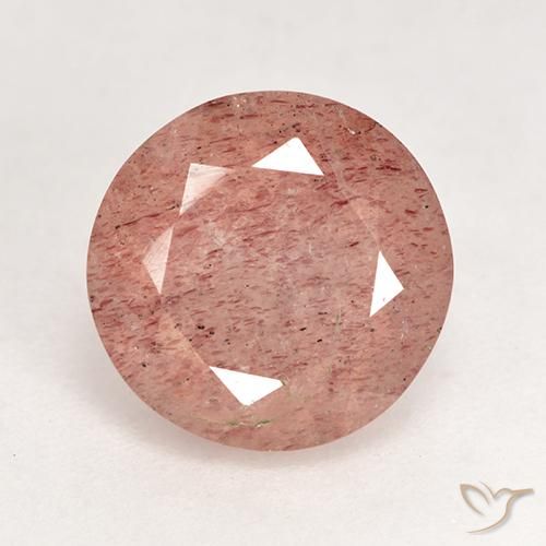 3.59ct 天然 グレープフルーツピンク ストロベリークォーツ, ラウンド, 半透明
