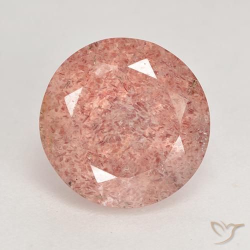 3.61ct 天然 ミディアムピンク ストロベリークォーツ, ラウンド, 半透明