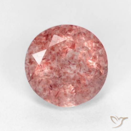 1.27ct 天然 ミディアムピンク ストロベリークォーツ, ラウンド, 半透明