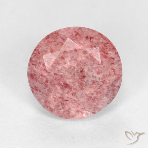 1.31ct 天然 ミディアムピンク ストロベリークォーツ, ラウンド, 半透明