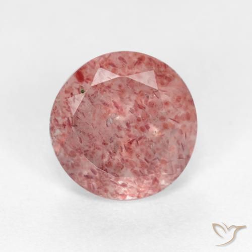 1.31ct 天然 ローズピンク ストロベリークォーツ, ラウンド, 半透明