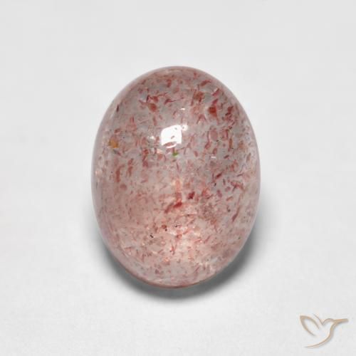 1.56ct 天然 ライトピンク ストロベリークォーツ, 楕円形, 半透明