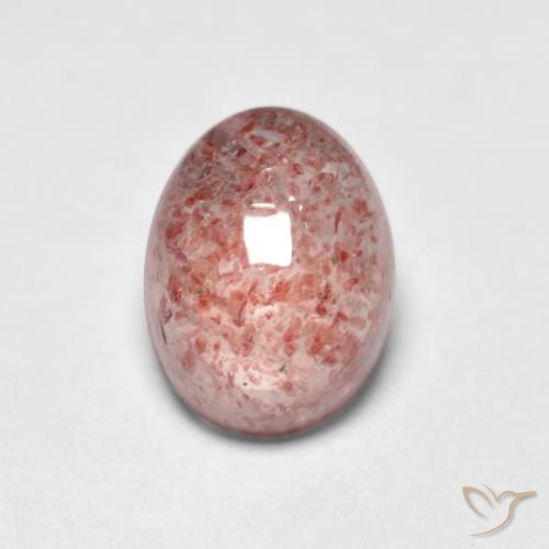 1.58ct 天然 ミディアムピンク ストロベリークォーツ, 楕円形, 透明
