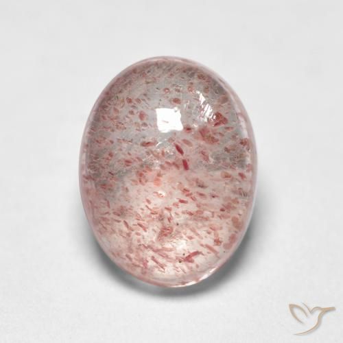 1.43ct 天然 ライトピンク ストロベリークォーツ, 楕円形, 透明