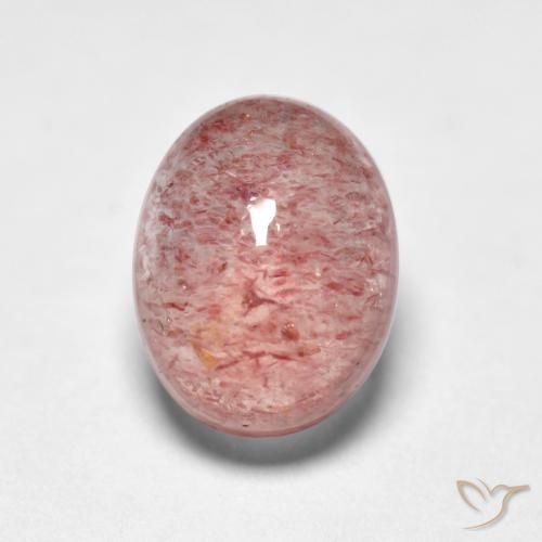 1.70ct 天然 ミディアムピンク ストロベリークォーツ, 楕円形, 透明, Photo A