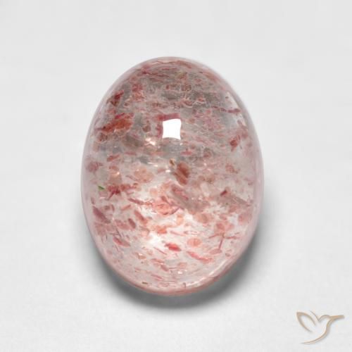 1.83ct 天然 薄いバブルガムピンク ストロベリークォーツ, 楕円形, 透明