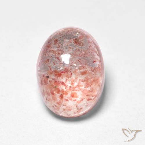 1.65ct 天然 ライトピンク ストロベリークォーツ, 楕円形, 半透明