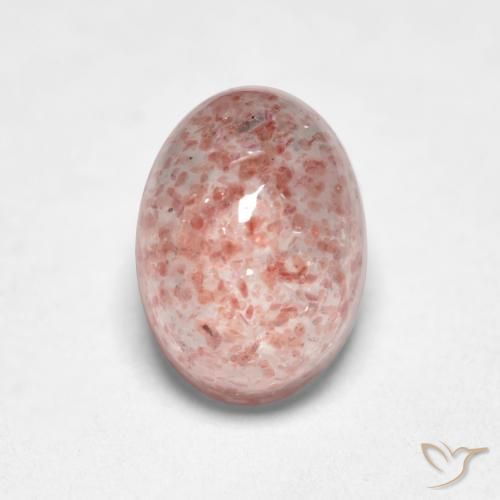 1.27ct 天然 アーシーピンク ストロベリークォーツ, 楕円形, 半透明