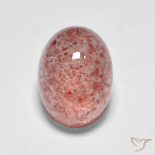 1.82ct 天然 ミディアムピンク ストロベリークォーツ, 楕円形, 半透明