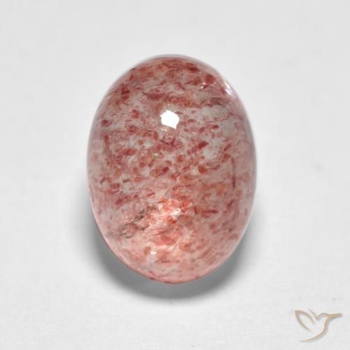 1.83ct 天然 ミディアムピンク ストロベリークォーツ, 楕円形, 半透明