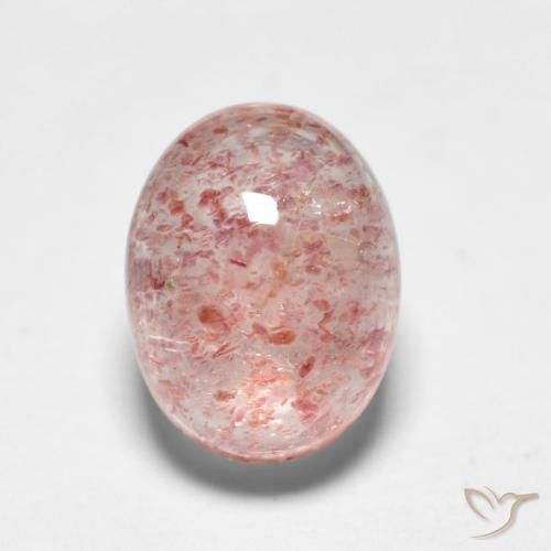 1.95ct 天然 ミディアムピンク ストロベリークォーツ, 楕円形, 半透明