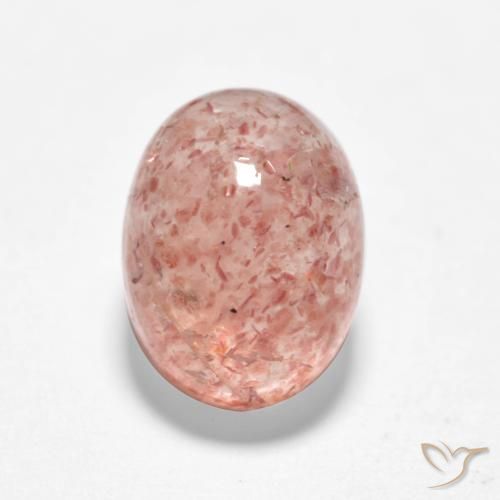 1.92ct 天然 アーシーピンク ストロベリークォーツ, 楕円形, 半透明