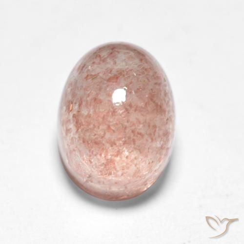 1.96ct 天然 ピーチローズ ストロベリークォーツ, 楕円形, 半透明