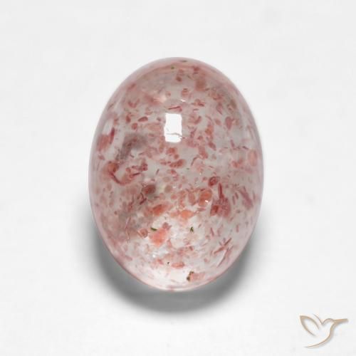 1.69ct 天然 ミディアムピンク ストロベリークォーツ, 楕円形, 半透明