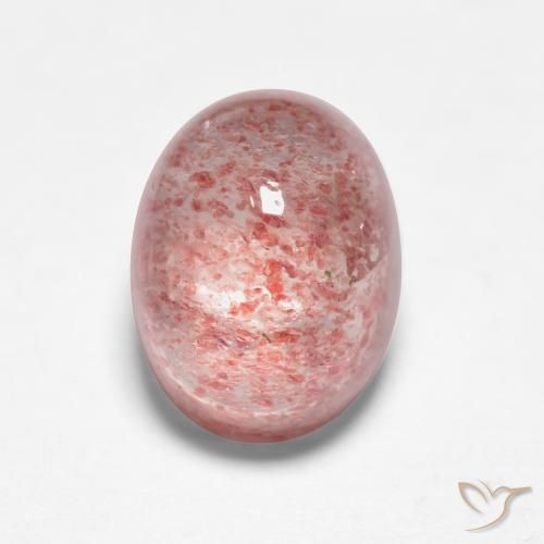 1.91ct 天然 ミディアムピンク ストロベリークォーツ, 楕円形, 半透明