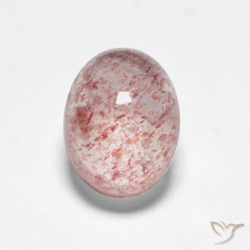 1.97ct 天然 薄いバブルガムピンク ストロベリークォーツ, 楕円形, 半透明