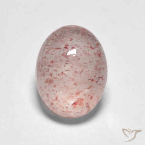 1.78ct 天然 ライトピンク ストロベリークォーツ, 楕円形, 半透明