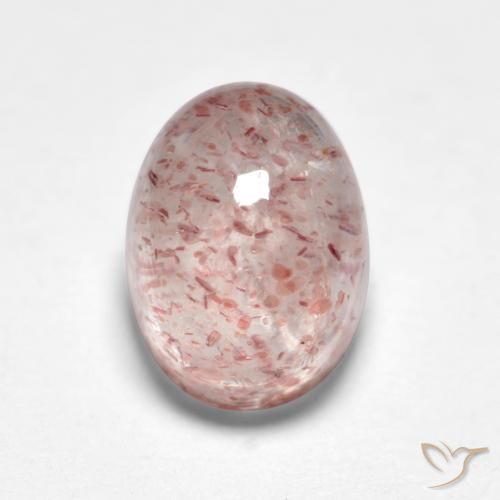2.04ct 天然 ライトピンク ストロベリークォーツ, 楕円形, 半透明