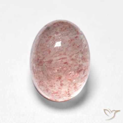 1.30ct 天然 ミディアムピンク ストロベリークォーツ, 楕円形, 半透明