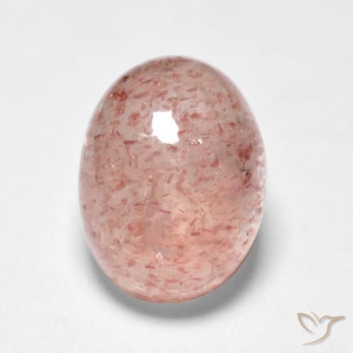 1.88ct 天然 フラミンゴピンク ストロベリークォーツ, 楕円形, 半透明