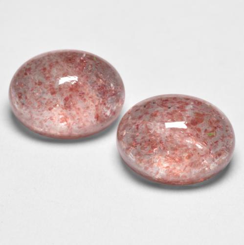 2.99カラットの天然ミディアムピンクストロベリークォーツ（8.1×6.2 mm・オーバルカット）