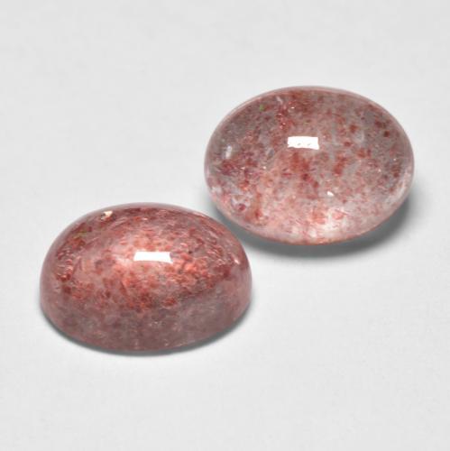 2.99カラットの天然ミディアムピンクストロベリークォーツ（8.1×6.2 mm・オーバルカット）