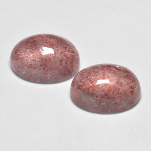 2.99カラットの天然ミディアムピンクストロベリークォーツ（8.1×6.2 mm・オーバルカット）