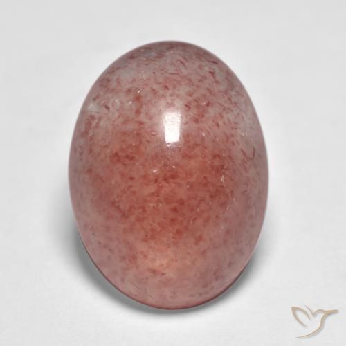 7.41ct 天然 ブリックレッド ストロベリークォーツ, 楕円形, 半透明