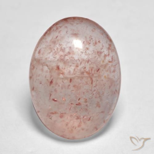 6.42ct 天然 ライトピンク ストロベリークォーツ, 楕円形, 半透明