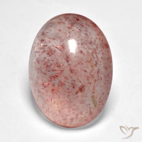 7.71ct 天然 アーシーピンク ストロベリークォーツ, 楕円形, 半透明