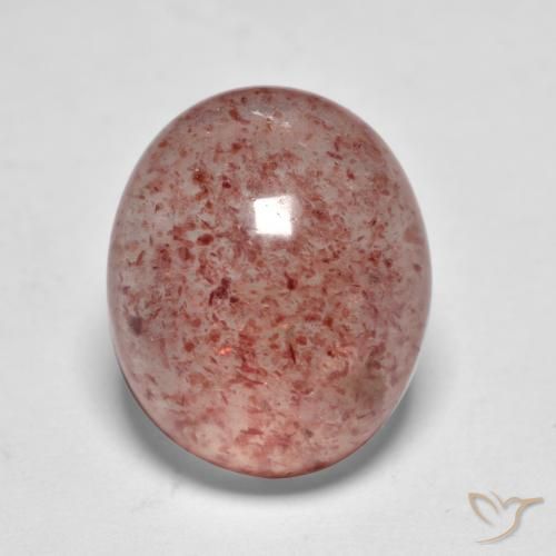 6.93ct 天然 濃いローズピンク ストロベリークォーツ, 楕円形, 半透明