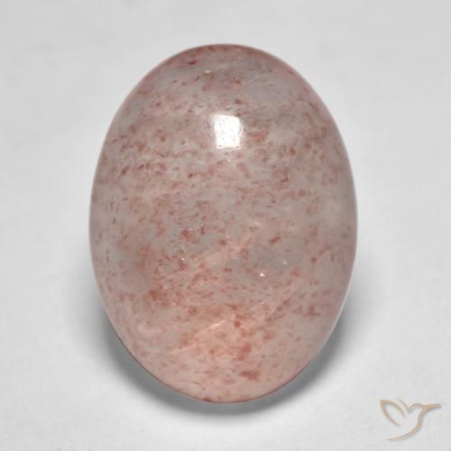 8.14ct 天然 ライトピンク ストロベリークォーツ, 楕円形, 半透明