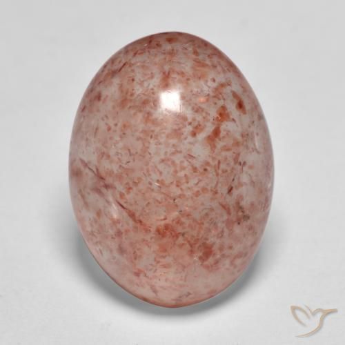 7.92ct 天然 アーシーピンク ストロベリークォーツ, 楕円形, 半透明