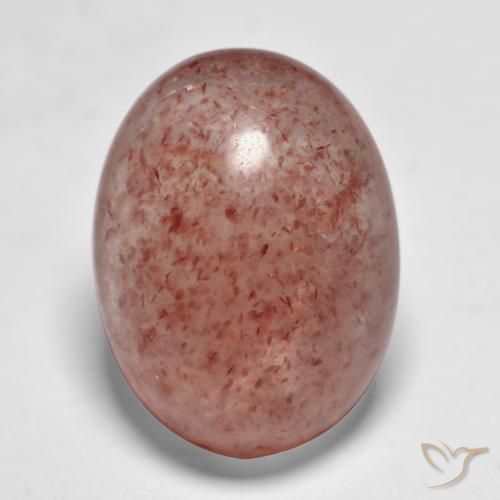 9.17ct 天然 赤みがかったピンク ストロベリークォーツ, 楕円形, 半透明