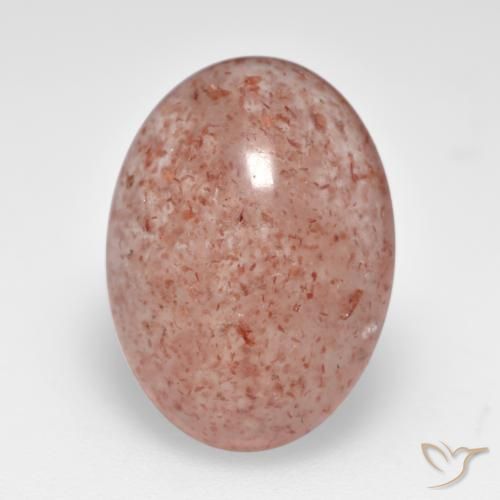7.36ct 天然 オレンジがかったピンク ストロベリークォーツ, 楕円形, 半透明