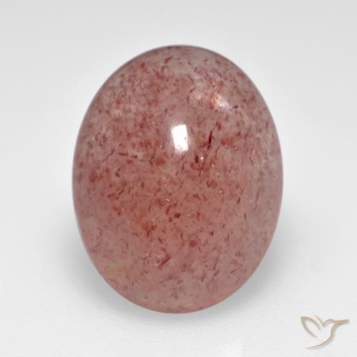6.80ct 天然 ミディアム薄いピンク ストロベリークォーツ, 楕円形, 半透明