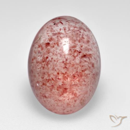 7.67ct 天然 ミディアム薄いピンク ストロベリークォーツ, 楕円形, 半透明