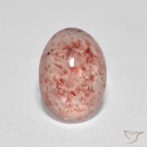 0.83ct 天然 ミディアムピンク ストロベリークォーツ, 楕円形, 透明