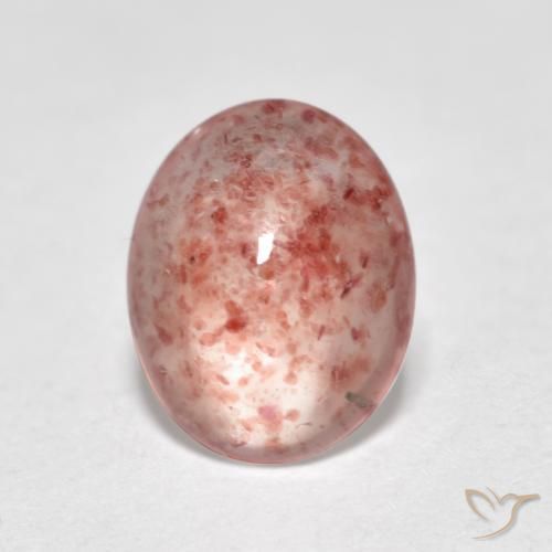 0.92ct 天然 アーシーピンク ストロベリークォーツ, 楕円形, 透明