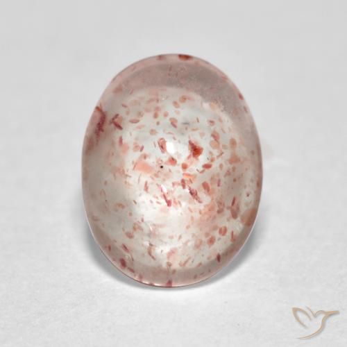 1.00ct 天然 オレンジピンク ストロベリークォーツ, 楕円形, 透明