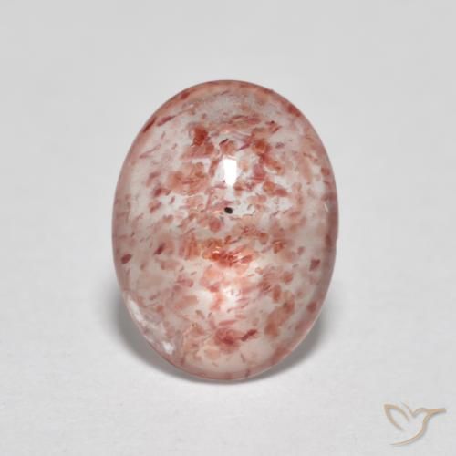 0.96ct 天然 天道虫の赤色 ストロベリークォーツ, 楕円形, 透明