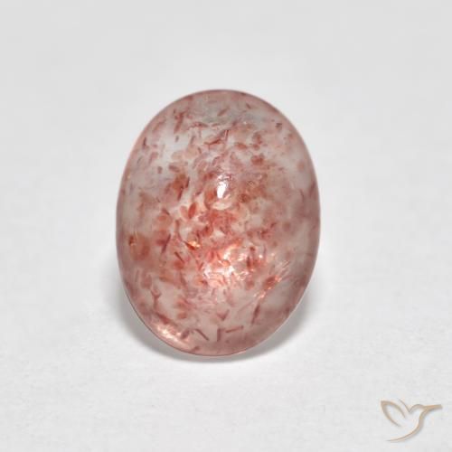 0.87ct 天然 ミディアムピンク ストロベリークォーツ, 楕円形, 半透明