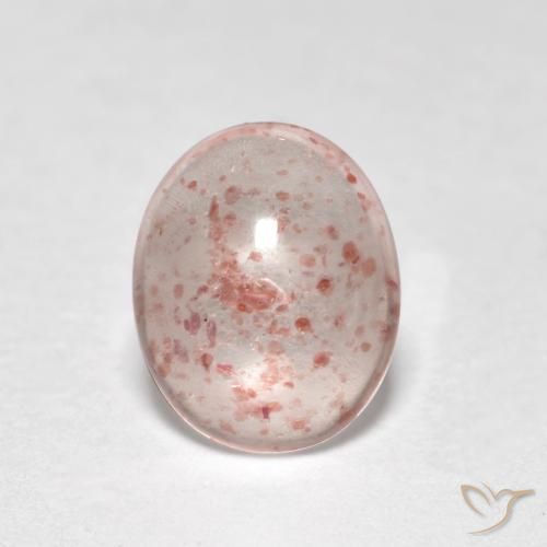 0.90ct 天然 ライトピンク ストロベリークォーツ, 楕円形, 透明