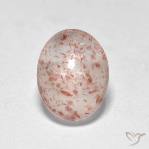 0.87ct 天然 アーシーピンク ストロベリークォーツ, 楕円形, 透明