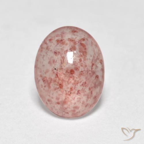 0.95ct 天然 アーシーピンク ストロベリークォーツ, 楕円形, 半透明