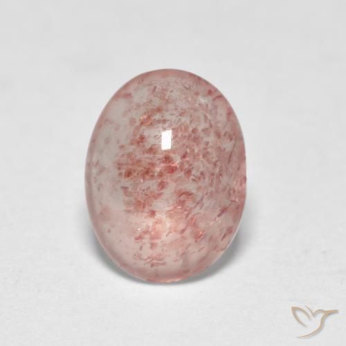 0.91ct 天然 アーシーピンク ストロベリークォーツ, 楕円形, 半透明