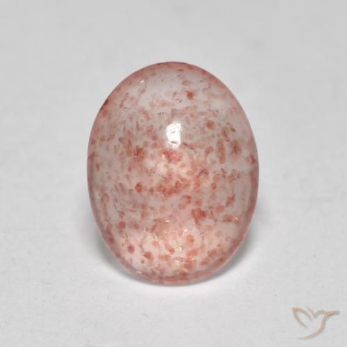 0.90ct 天然 アーシーピンク ストロベリークォーツ, 楕円形, 半透明