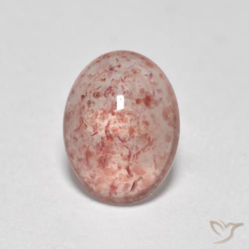0.89ct 天然 ライトピンク ストロベリークォーツ, 楕円形, 半透明